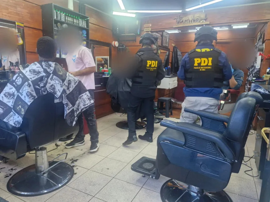 PDI Temuco fiscaliza a ciudadanos extranjeros vinculados a barberías: ocho fueron denunciados por situación migratoria irregular