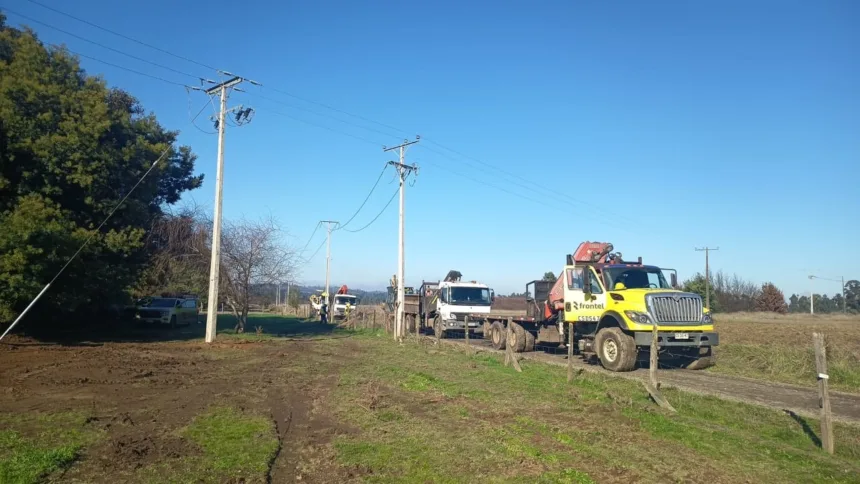 Foto Mantenimientos Cholchol 1 Frontel ejecutó trabajos de mejoramiento en la red eléctrica de Cholchol para fortalecer el suministro