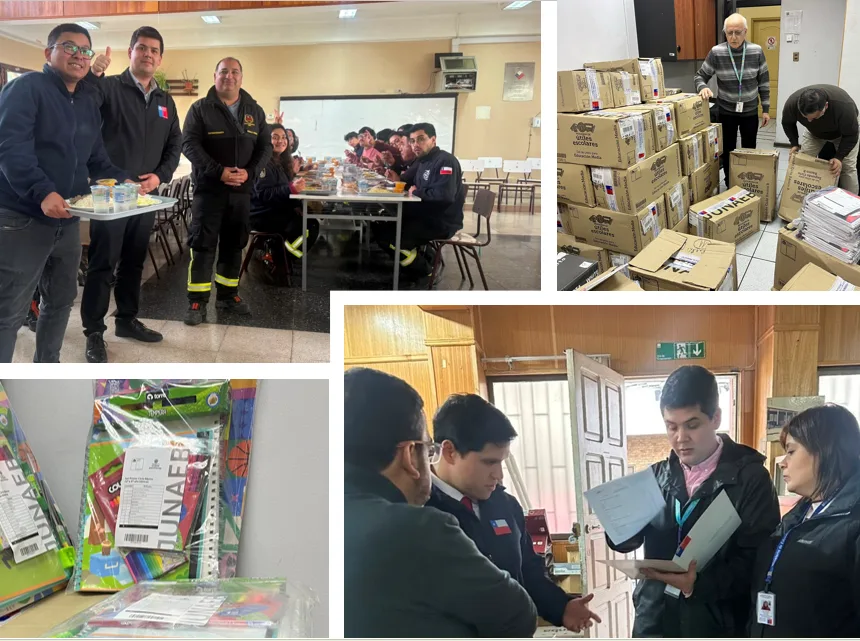 Junaeb Araucanía entrega alimentación y útiles escolares a más de 200 familias afectadas por inundaciones en Angol