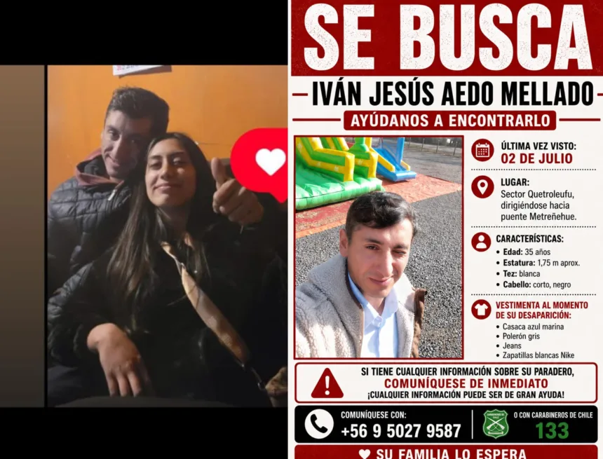 Familia busca a Iván Aedo, joven desaparecido hace un mes en Pucón