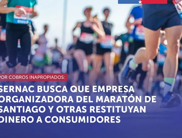 SERNAC busca que empresa organizadora del maratón de Santiago y otras restituyan dinero a consumidores por cobros inapropiados